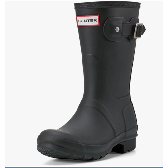 Hunter Shoes - Hunter Women Original Short Rain Boots Black Matte Waterproof WFS1000RMA Size 9M